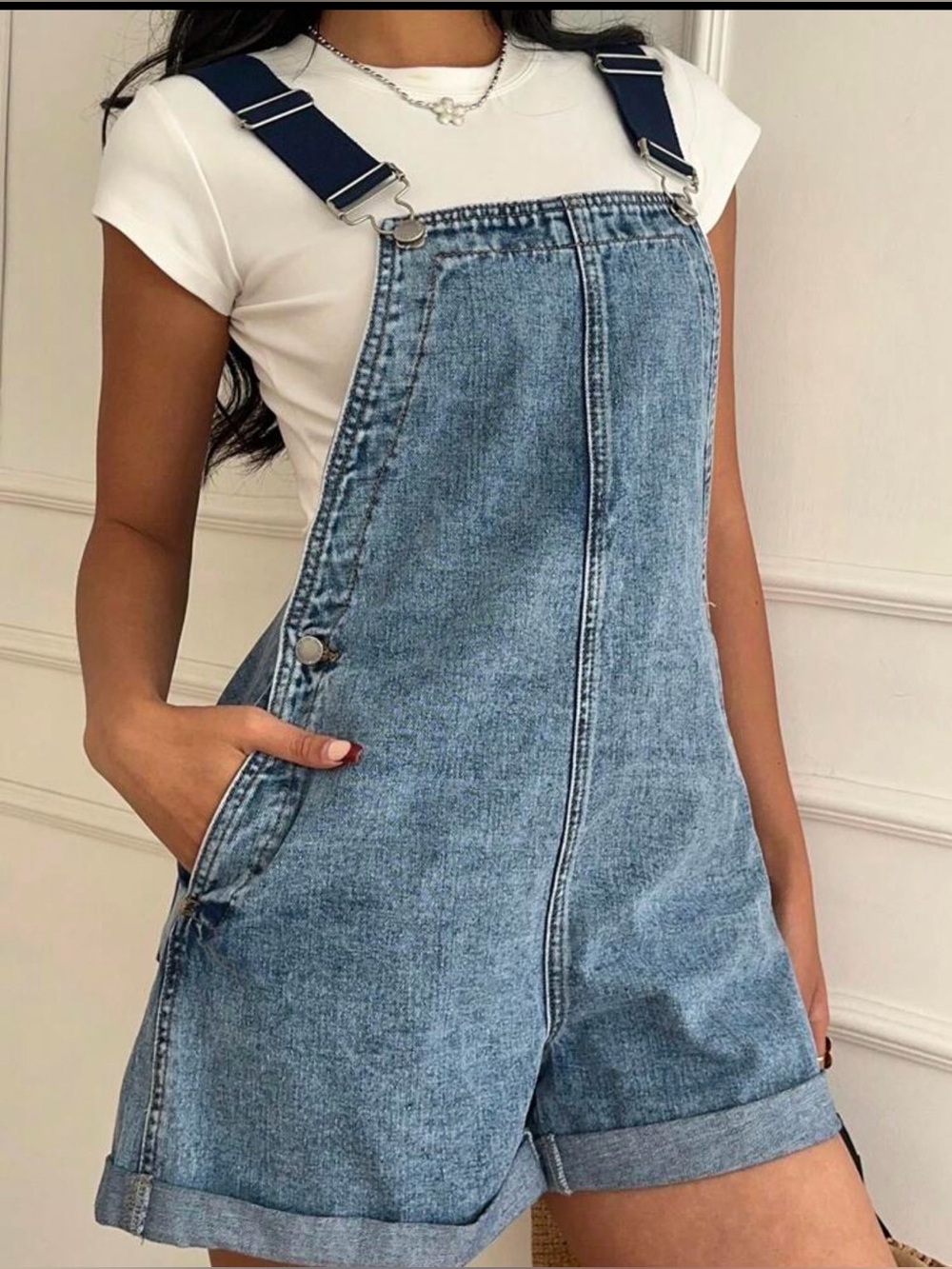 Like new SHEIN Denim Short Overalls size Large